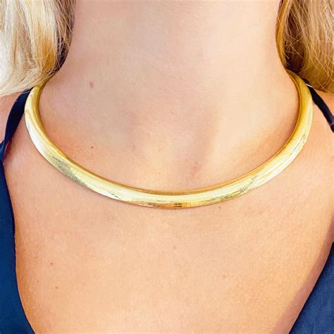 solid gold omega necklace